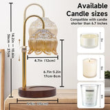 Candle Warmer Lamp Flower Candle Lamp with Timer,Adjustable Height Flameless Wax Warmer Lamp,Home Decor Electric Heating Warmer Lamp for Jar Candles  two bulbs