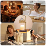 Candle Warmer Lamp Flower Candle Lamp with Timer,Adjustable Height Flameless Wax Warmer Lamp,Home Decor Electric Heating Warmer Lamp for Jar Candles  two bulbs