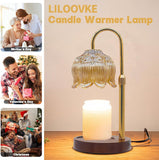 Candle Warmer Lamp Flower Candle Lamp with Timer,Adjustable Height Flameless Wax Warmer Lamp,Home Decor Electric Heating Warmer Lamp for Jar Candles  two bulbs