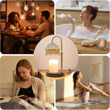 Candle Warmer Lamp Flower Candle Lamp with Timer,Adjustable Height Flameless Wax Warmer Lamp,Home Decor Electric Heating Warmer Lamp for Jar Candles  two bulbs