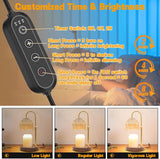 Candle Warmer Lamp Flower Candle Lamp with Timer,Adjustable Height Flameless Wax Warmer Lamp,Home Decor Electric Heating Warmer Lamp for Jar Candles  two bulbs