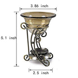 YTYKINOY Bronze Vintage Metal Tea Light Tealight Candle Holder Wax Warmer Aromatherapy Essential Oil Burner (Style 1)