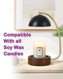 Candle Warmer Lamp for Jar Candles, Black Modern Electric Dimmable Candle Melter Lamps with 1 Balsam & Cedar Scented Candle, Ideal for Home Decor, 2 Bulb and 1 Candle Included