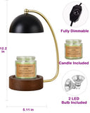 Candle Warmer Lamp for Jar Candles, Black Modern Electric Dimmable Candle Melter Lamps with 1 Balsam & Cedar Scented Candle, Ideal for Home Decor, 2 Bulb and 1 Candle Included