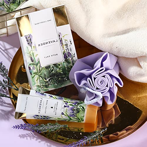  Spa Luxetique Gift Baskets for Women, Spa Gifts for Women -  10pcs Lavender Bath Gifts with Bath Bomb, Body Lotion, Bubble Bath,  Relaxing Spa Baskets for Women Gift, Christmas, Birthday Gifts