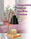 Candle Warmer Lamp for Jar Candles, Black Modern Electric Dimmable Candle Melter Lamps with 1 Balsam & Cedar Scented Candle, Ideal for Home Decor, 2 Bulb and 1 Candle Included