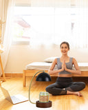 Candle Warmer Lamp for Jar Candles, Black Modern Electric Dimmable Candle Melter Lamps with 1 Balsam & Cedar Scented Candle, Ideal for Home Decor, 2 Bulb and 1 Candle Included