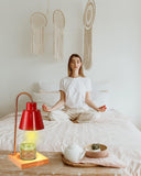 Candle Warmer Lamp for Jar Candles, Black Modern Electric Dimmable Candle Melter Lamps with 1 Balsam & Cedar Scented Candle, Ideal for Home Decor, 2 Bulb and 1 Candle Included