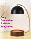 Candle Warmer Lamp for Jar Candles, Black Modern Electric Dimmable Candle Melter Lamps with 1 Balsam & Cedar Scented Candle, Ideal for Home Decor, 2 Bulb and 1 Candle Included