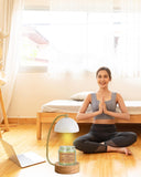 Candle Warmer Lamp for Jar Candles, Black Modern Electric Dimmable Candle Melter Lamps with 1 Balsam & Cedar Scented Candle, Ideal for Home Decor, 2 Bulb and 1 Candle Included