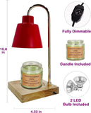 Candle Warmer Lamp for Jar Candles, Black Modern Electric Dimmable Candle Melter Lamps with 1 Balsam & Cedar Scented Candle, Ideal for Home Decor, 2 Bulb and 1 Candle Included