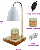 Candle Warmer Lamp for Jar Candles, Black Modern Electric Dimmable Candle Melter Lamps with 1 Balsam & Cedar Scented Candle, Ideal for Home Decor, 2 Bulb and 1 Candle Included