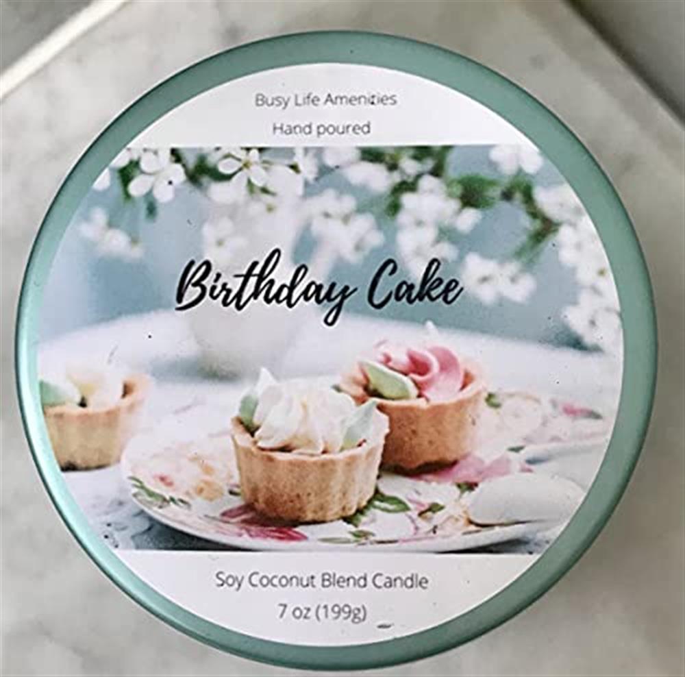 Birthday Cake Candle Scented Coconut Hand Poured 7 oz Pure Scents Candles