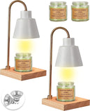 Candle Warmer Lamp for Jar Candles, Black Modern Electric Dimmable Candle Melter Lamps with 1 Balsam & Cedar Scented Candle, Ideal for Home Decor, 2 Bulb and 1 Candle Included