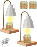 Candle Warmer Lamp for Jar Candles, Black Modern Electric Dimmable Candle Melter Lamps with 1 Balsam & Cedar Scented Candle, Ideal for Home Decor, 2 Bulb and 1 Candle Included