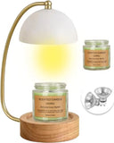 Candle Warmer Lamp for Jar Candles, Black Modern Electric Dimmable Candle Melter Lamps with 1 Balsam & Cedar Scented Candle, Ideal for Home Decor, 2 Bulb and 1 Candle Included