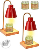 Candle Warmer Lamp for Jar Candles, Black Modern Electric Dimmable Candle Melter Lamps with 1 Balsam & Cedar Scented Candle, Ideal for Home Decor, 2 Bulb and 1 Candle Included