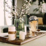 Helix Shaped Glass Matches Cloche Decorative For 4 Inch Candle Matches Trendy Fireplace Display Decor, Not Include Matches (Clear, 2.95 X 6.1 Inches)