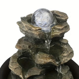 Rock Tabletop Indoor Fountain with LED Lights-8.3"H, Desktop Waterfall Fountains - Plug, Humidifier for Living Room, Office, Bedroom