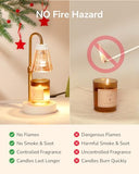 2-Pack Candle Warmer Lamp with Dimmer, Lamp Candle Heater with 4 Bulbs for 3 Wick Candles, Height Adjustable Candle Melter Light for Scented Wax, Valentine's Day Gift for Her/Mom, Amber