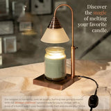 Candle Warmer Lamp, Height Adjustable for Yankee Candle Jar & 3 Wick Large Jars, Soot-Free Scent Release - Dimmable Candle Lamp, Melter for Scented Candle, 110-120V (Rosegold, Dimmer)