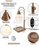 Candle Warmer Lamp, Height Adjustable for Yankee Candle Jar & 3 Wick Large Jars, Soot-Free Scent Release - Dimmable Candle Lamp, Melter for Scented Candle, 110-120V (Rosegold, Dimmer)