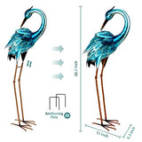Crane Garden Statues, Metal Garden Crane Outdoor, Blue Heron Sculpture Metal Yard Art, Large Heron Decoy, Bird Statues, Lawn Ornaments for Backyard Pond Patio Porch Outside Decorations