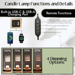 Candle Warmer Lamp Set of 4 Small Scented Jar Candles Lamp With USB Charging Port