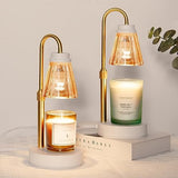 2-Pack Candle Warmer Lamp with Dimmer, Lamp Candle Heater with 4 Bulbs for 3 Wick Candles, Height Adjustable Candle Melter Light for Scented Wax, Valentine's Day Gift for Her/Mom, Amber