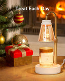 2-Pack Candle Warmer Lamp with Dimmer, Lamp Candle Heater with 4 Bulbs for 3 Wick Candles, Height Adjustable Candle Melter Light for Scented Wax, Valentine's Day Gift for Her/Mom, Amber