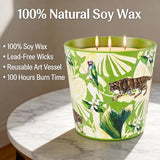 Verbena & Fig Leaf Scented Candle, 30oz Large 3 Wick Soy Candle, 100+ Hours Long Burning, Spa-Quality Aromatherapy for Home & Bathroom, Non-Toxic Luxury Candle Gifts for Housewarming