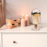 Helix Shaped Glass Matches Cloche Decorative For 4 Inch Candle Matches Trendy Fireplace Display Decor, Not Include Matches (Clear, 2.95 X 6.1 Inches)