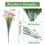20 Bundles Artificial  Outdoor Indoor UV Resistant Fake Flowers No Fade