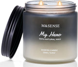 M&SENSE Summer's Night Scented Candle, 11.6oz Natural Soy Jar Candle for Home, Medium 2 Wick Candle Gifts for Men, Up to 70 Hours Burn time, Manly Candles for Bedroom