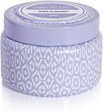 Capri Blue Volcano Printed Travel Tin Jar Candle Soy Wax Blend - Scented with Tropical & Fruity Fragrance (Aqua Color, 8.5 oz)