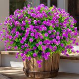 Artificial Flowers for Outdoors Fake Plants - 12 (Mixed, 3 Colors Magenta Purple White) no fade