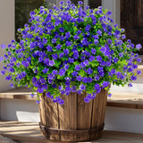 Artificial Flowers for Outdoors Fake Plants - 12 (Mixed, 3 Colors Magenta Purple White) no fade