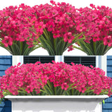 20 Bundles Artificial  Outdoor Indoor UV Resistant Fake Flowers No Fade