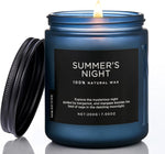 M&SENSE Summer's Night Scented Candle, 11.6oz Natural Soy Jar Candle for Home, Medium 2 Wick Candle Gifts for Men, Up to 70 Hours Burn time, Manly Candles for Bedroom
