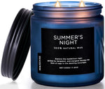 M&SENSE Summer's Night Scented Candle, 11.6oz Natural Soy Jar Candle for Home, Medium 2 Wick Candle Gifts for Men, Up to 70 Hours Burn time, Manly Candles for Bedroom