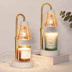 2-Pack Candle Warmer Lamp with Dimmer, Lamp Candle Heater with 4 Bulbs for 3 Wick Candles, Height Adjustable Candle Melter Light for Scented Wax, Valentine's Day Gift for Her/Mom, Amber