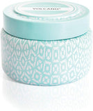 Capri Blue Volcano Printed Travel Tin Jar Candle Soy Wax Blend - Scented with Tropical & Fruity Fragrance (Aqua Color, 8.5 oz)