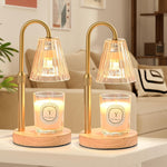 2-Pack Candle Warmer Lamp with Dimmer, Lamp Candle Heater with 4 Bulbs for 3 Wick Candles, Height Adjustable Candle Melter Light for Scented Wax, Valentine's Day Gift for Her/Mom, Amber