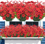 20 Bundles Artificial  Outdoor Indoor UV Resistant Fake Flowers No Fade