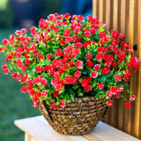 Artificial Flowers for Outdoors Fake Plants - 12 (Mixed, 3 Colors Magenta Purple White) no fade