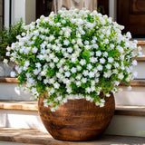 Artificial Flowers for Outdoors Fake Plants - 12 (Mixed, 3 Colors Magenta Purple White) no fade