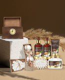 Vintage-like Clock Box Body Care Gift Set, Coconut Relaxing Home Spa Set, 13 Piece