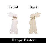 Easter Decorations for The Home, 4 pcs Easter Bunny Natural Wooden