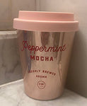 Peppermint Mocha Candle in Travel Cup 11.2 oz Scented Christmas Gifts Travel Cup and Candle