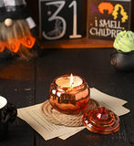 Pumpkin Shaped Candle Fall Autumn Farmhouse Decoration Halloween  Pumpkin Spice Scented Set of 3x4.5oz  Gift (Orange)